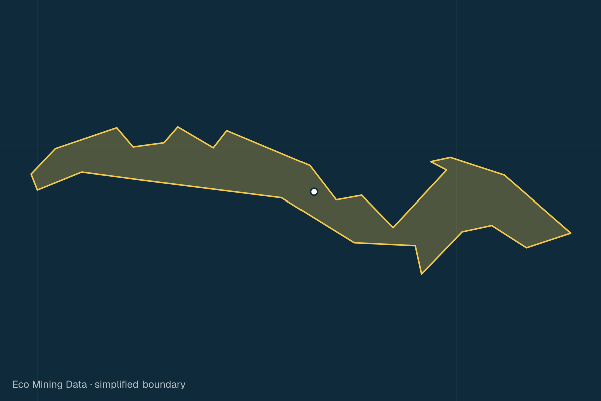 Static map of Gorontalo Utara Regency, Gorontalo, with a simplified boundary; mining permits mainly stone & sand.