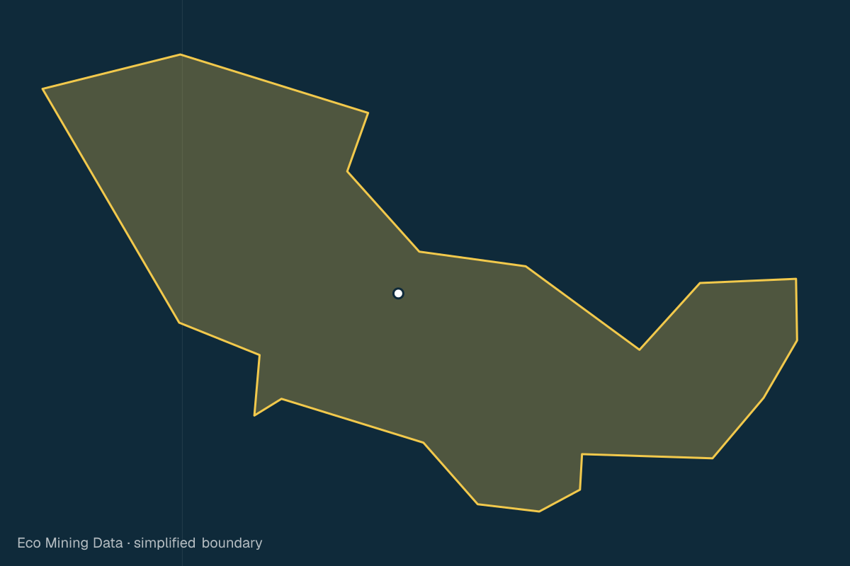 Static map of Hulu Sungai Selatan Regency, Kalimantan Selatan, with a simplified boundary; mining permits mainly stone & sand, coal.