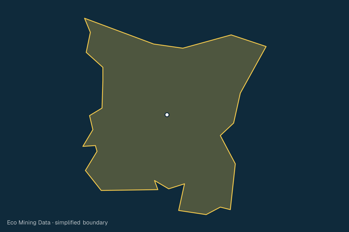 Static map of Prabumulih City, Sumatera Selatan, with a simplified boundary; mining permits mainly coal.