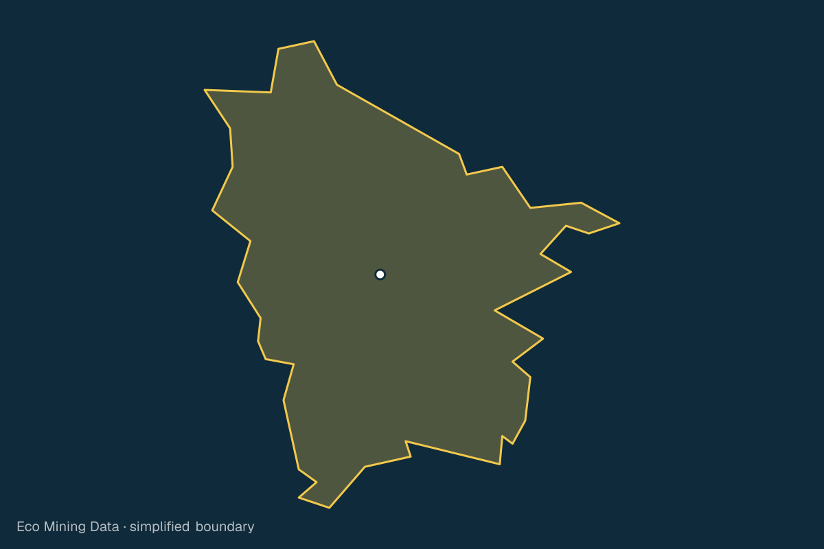 Static map of Tasikmalaya City, Jawa Barat, with a simplified boundary; mining permits mainly stone & sand.