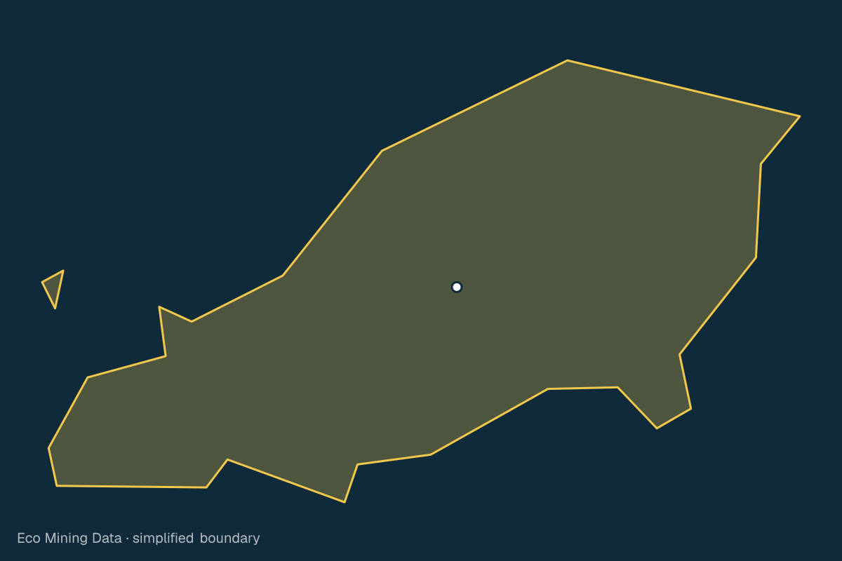 Static map of Lombok Utara Regency, Nusa Tenggara Barat, with a simplified boundary; mining permits mainly stone & sand.