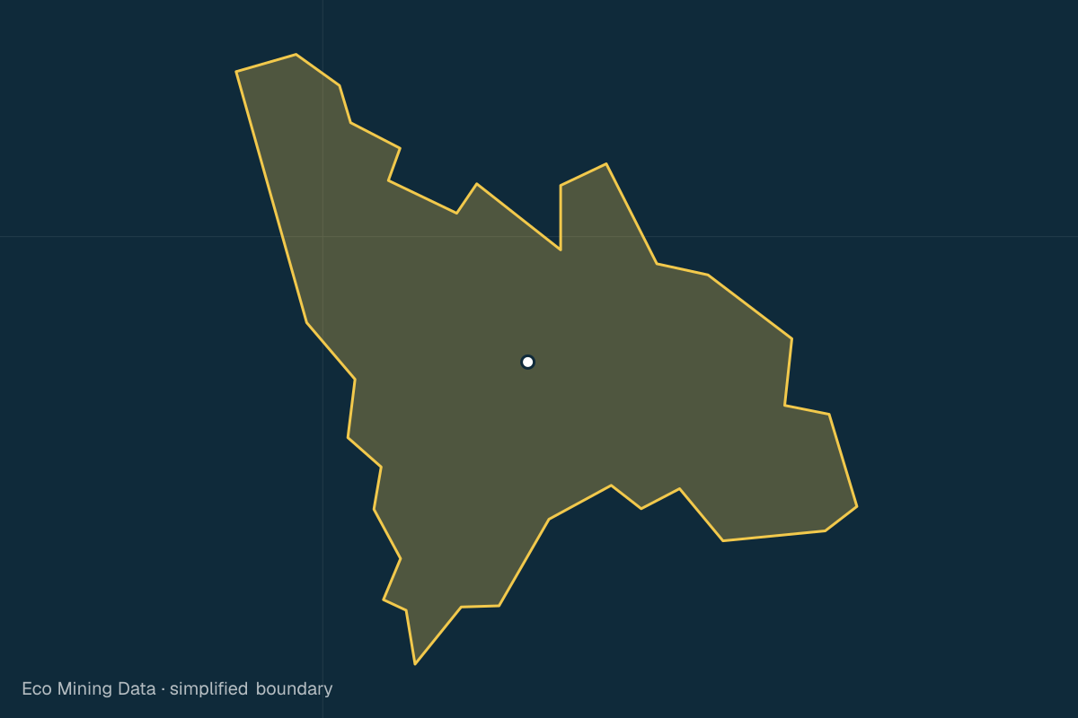 Static map of Mandailing Natal Regency, Sumatera Utara, with a simplified boundary; mining permits mainly stone & sand, copper.
