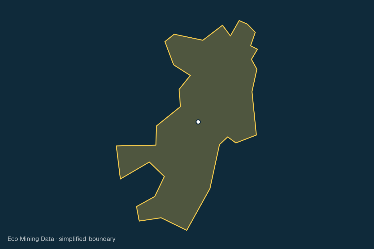 Static map of Ogan Ilir Regency, Sumatera Selatan, with a simplified boundary; mining permits mainly coal.