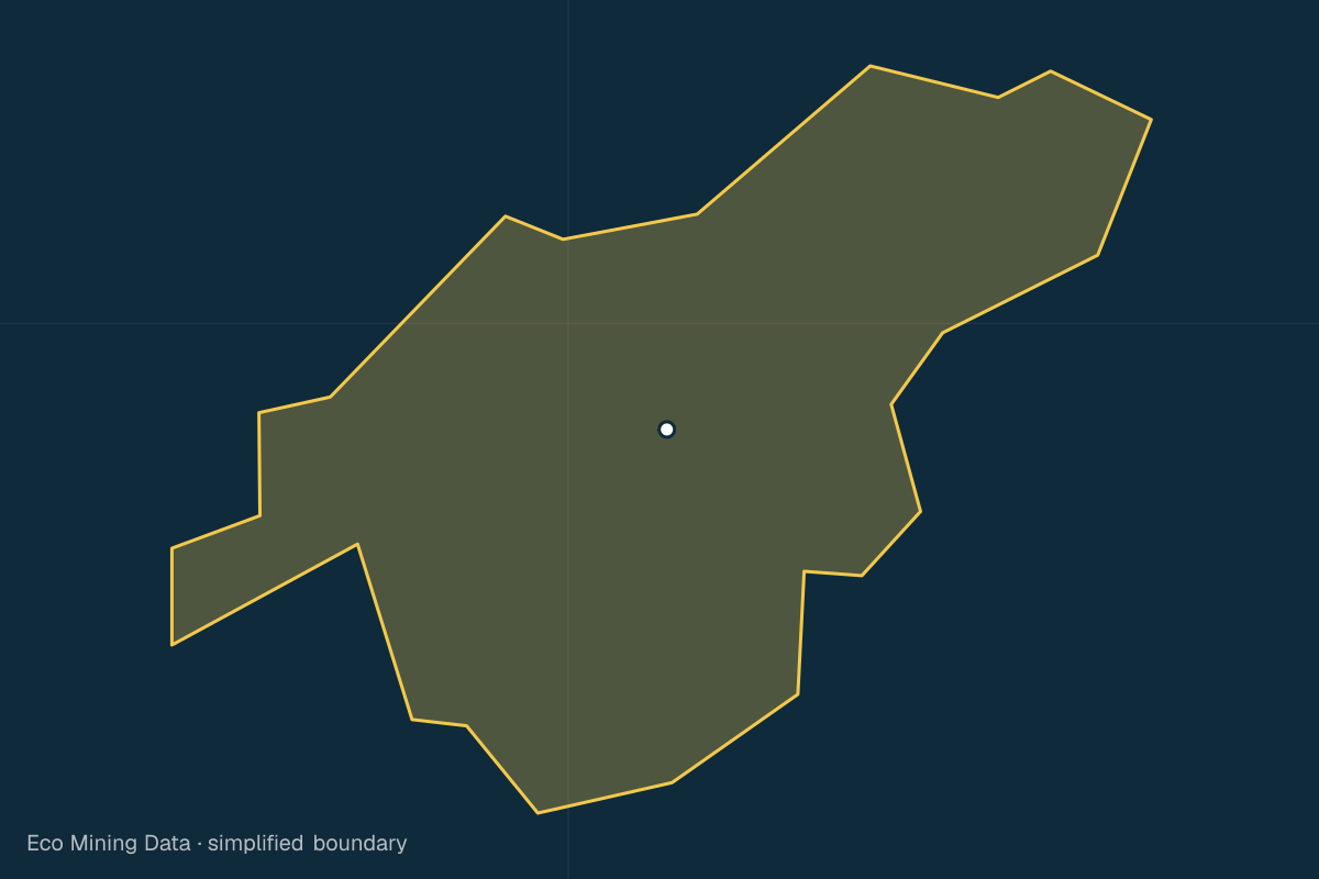 Static map of Ogan Komering Ulu Regency, Sumatera Selatan, with a simplified boundary; mining permits mainly coal, limestone.