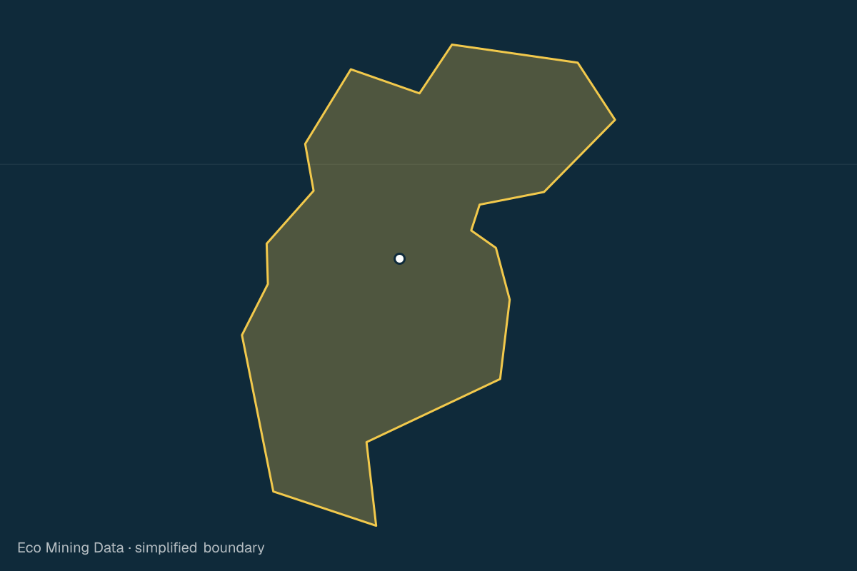 Static map of Penajam Paser Utara Regency, Kalimantan Timur, with a simplified boundary; mining permits mainly coal, limestone.