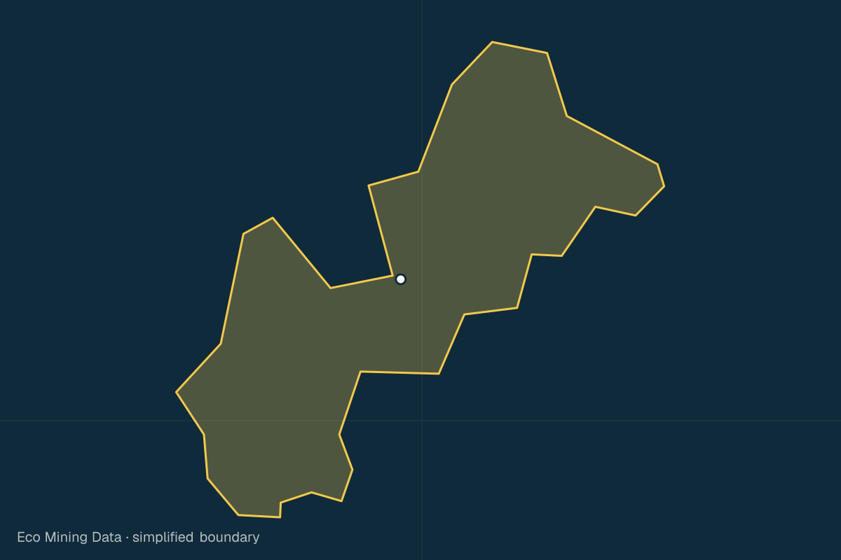 Static map of Sidenreng Rappang Regency, Sulawesi Selatan, with a simplified boundary; mining permits mainly stone & sand.