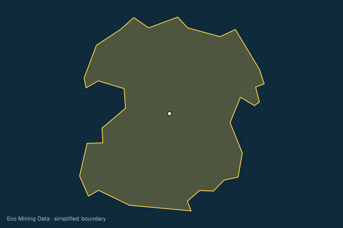 Static map of Sukabumi Regency, Jawa Barat, with a simplified boundary; mining permits mainly other, quartz sand.
