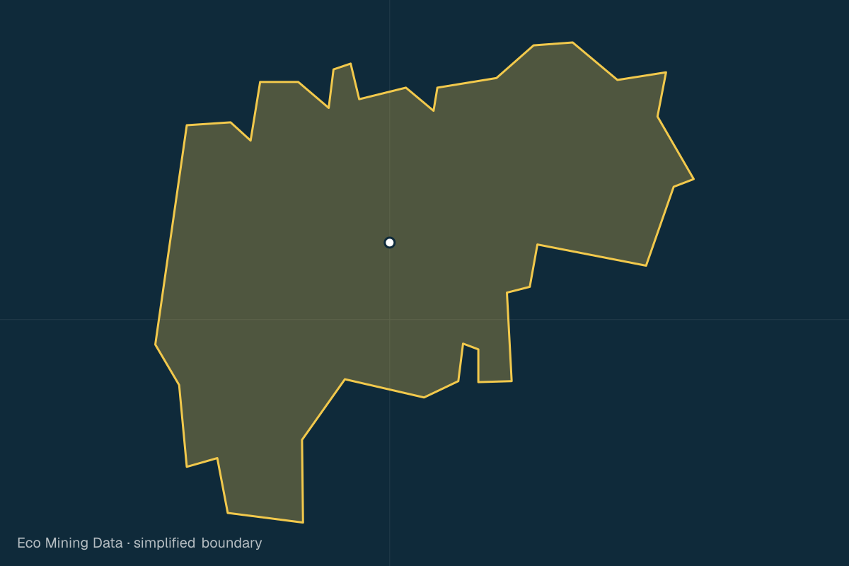 Static map of Wonogiri Regency, Jawa Tengah, with a simplified boundary; mining permits mainly stone & sand.