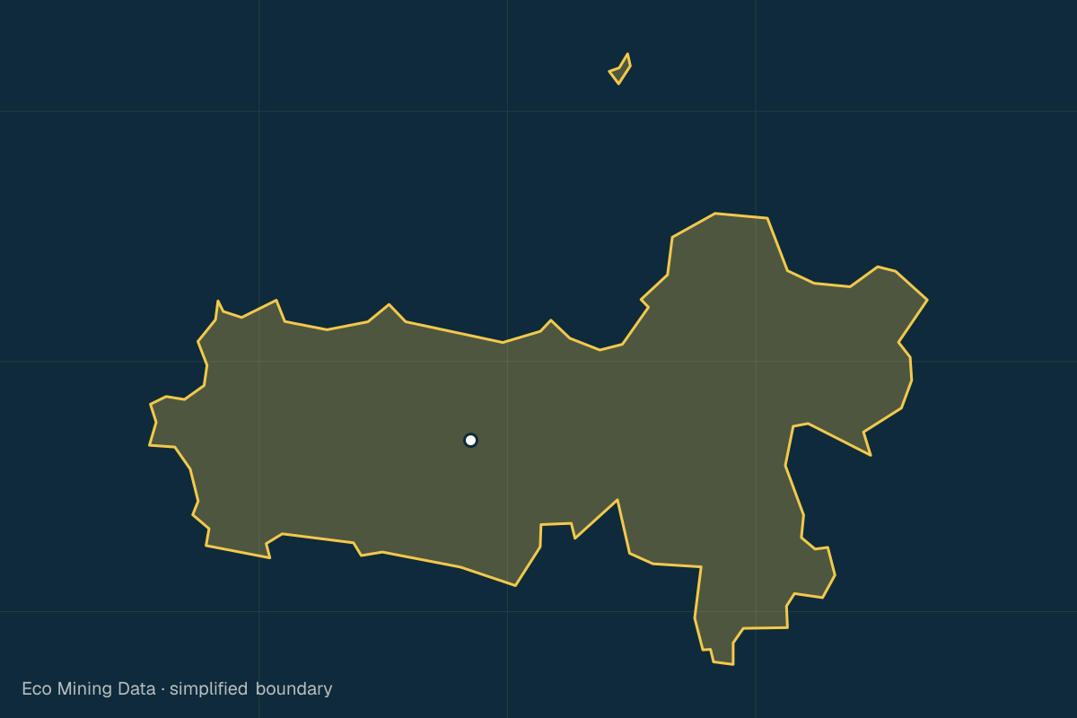 Static map of Central Java province with a simplified boundary; mining permits mainly stone & sand, limestone.