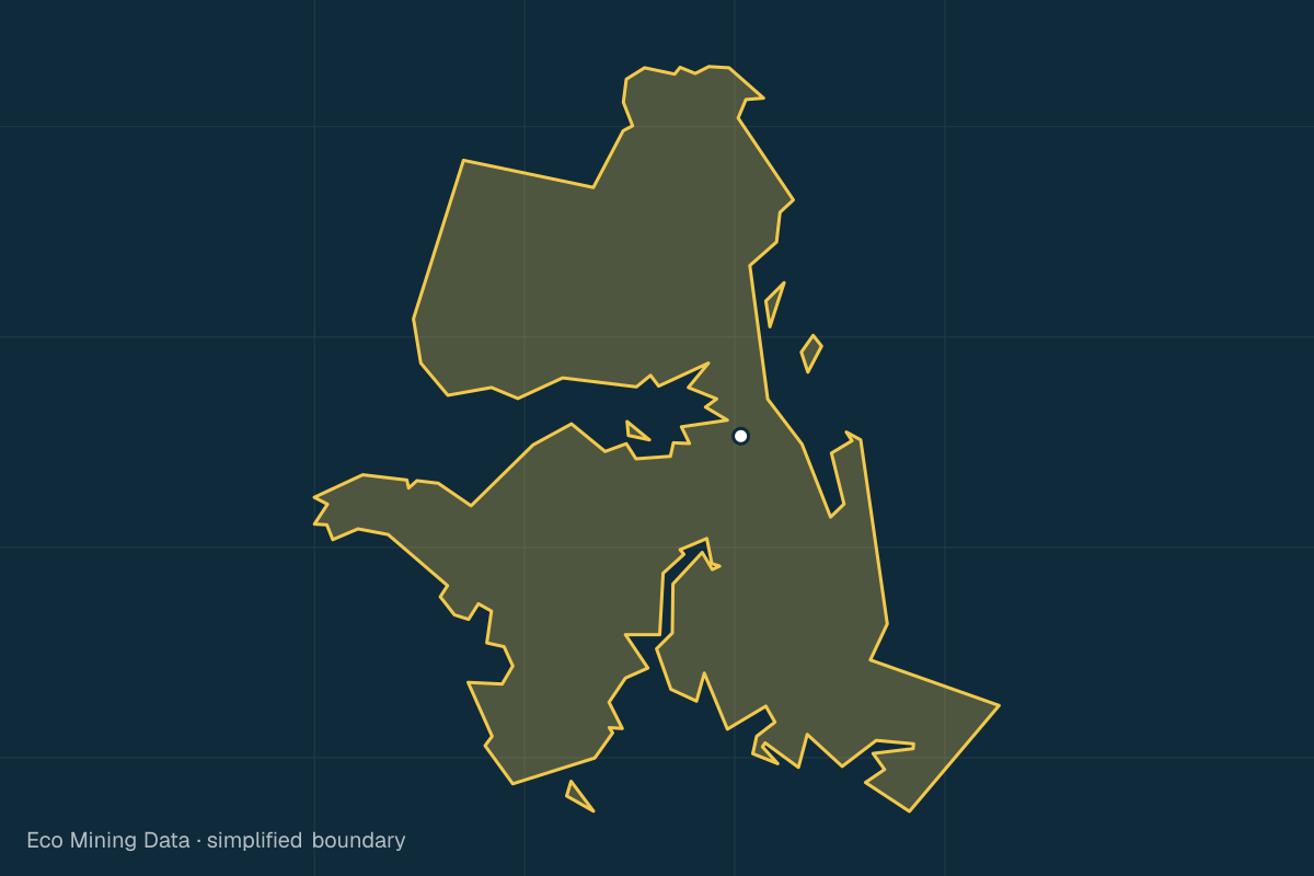Static map of West Papua province with a simplified boundary; mining permits mainly clay, limestone.
