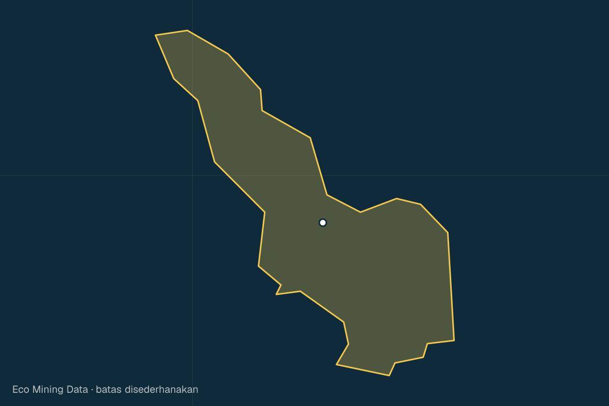 Peta statis Kabupaten Lebong, Bengkulu, dengan garis batas yang disederhanakan; izin tambang terutama batuan & pasir, batubara.