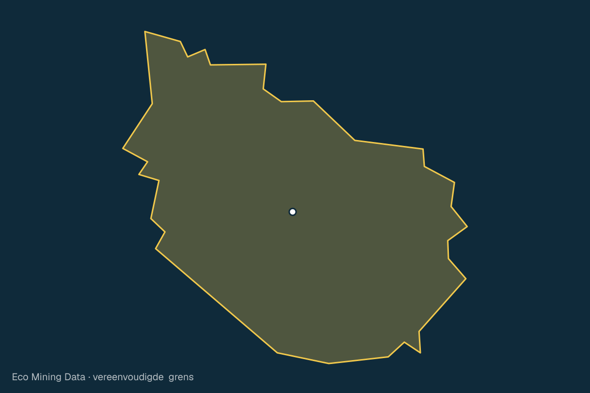 Statische kaart van Regentschap Bone Bolango, Gorontalo, met vereenvoudigde grens; vergunningen vooral steen & zand, koper.