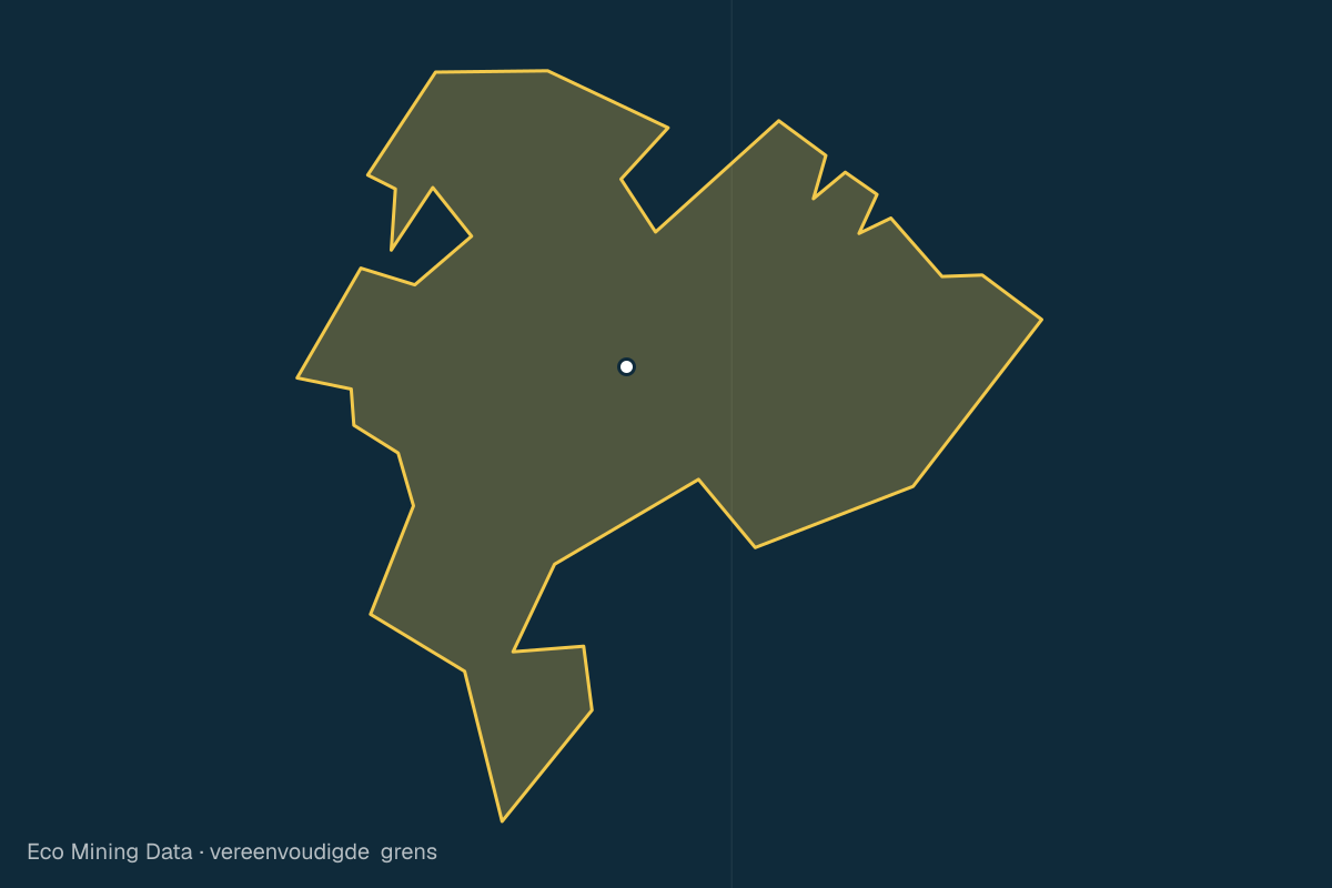 Statische kaart van Regentschap Buton, Sulawesi Tenggara, met vereenvoudigde grens; vergunningen vooral aspal, mangaan.