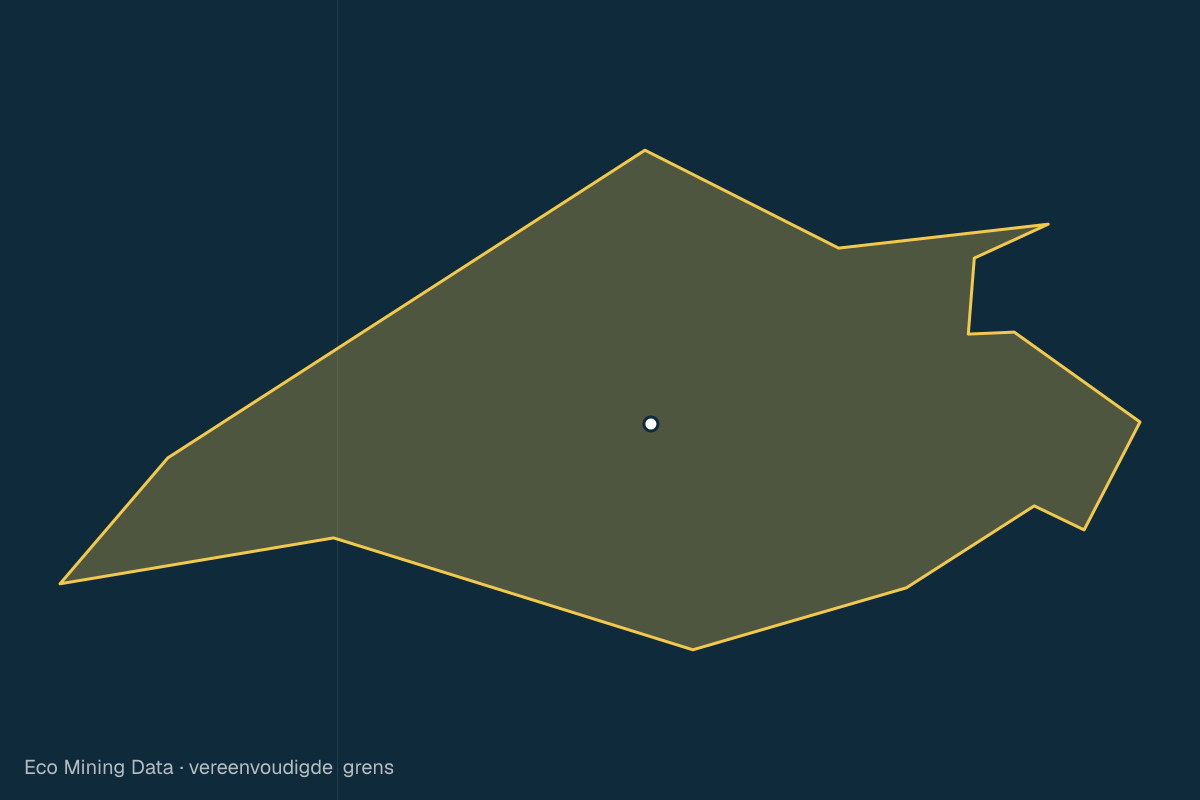 Statische kaart van Regentschap Hulu Sungai Utara, Kalimantan Selatan, met vereenvoudigde grens.