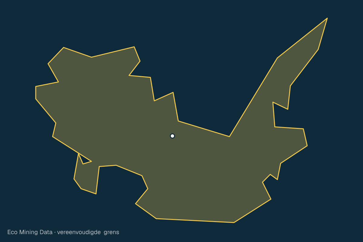 Statische kaart van Regentschap Jeneponto, Sulawesi Selatan, met vereenvoudigde grens.