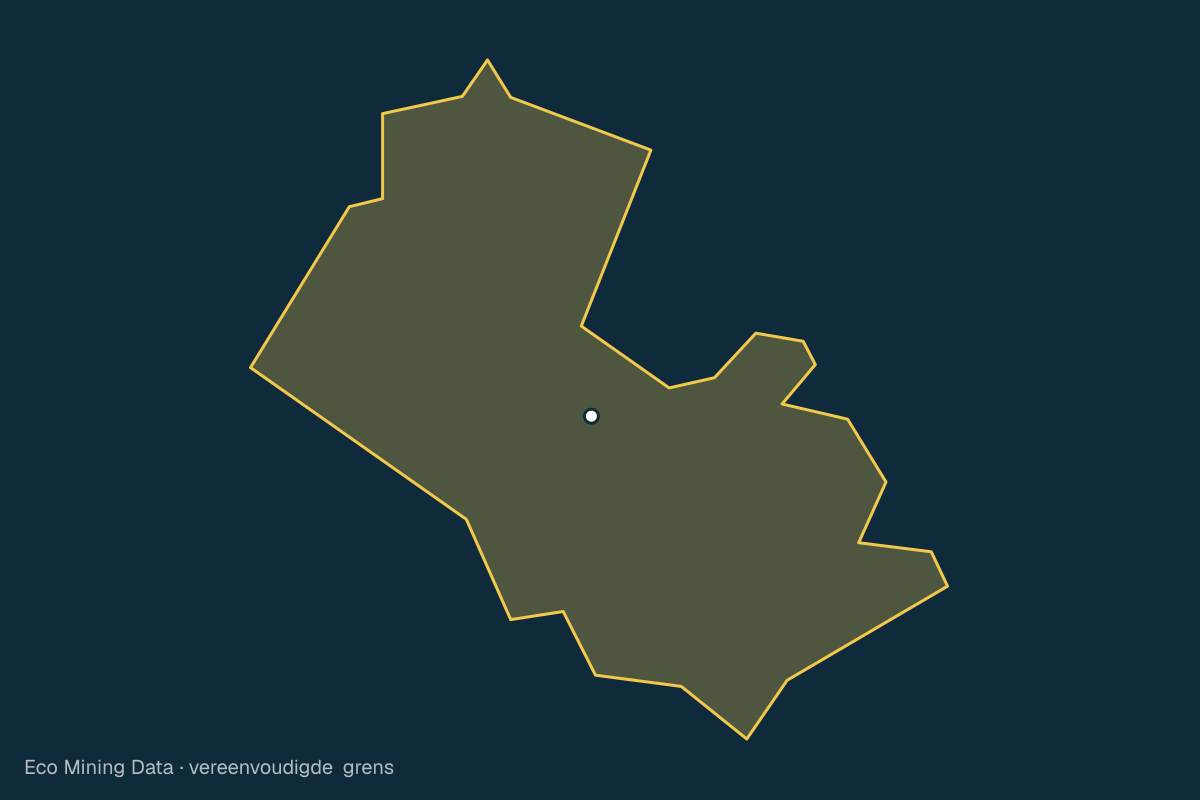 Statische kaart van Regentschap Kaur, Bengkulu, met vereenvoudigde grens; vergunningen vooral steen & zand.