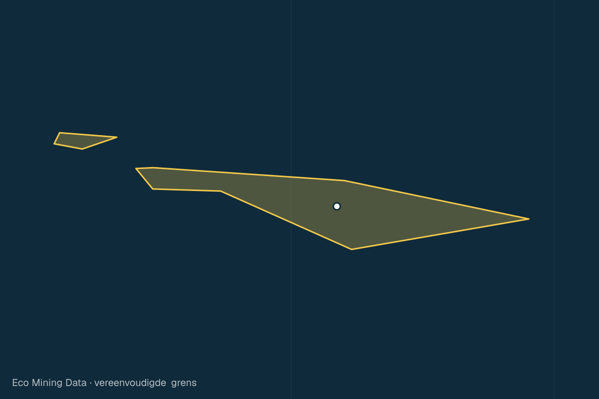 Statische kaart van Regentschap Kepulauan Yapen, Papua, met vereenvoudigde grens.
