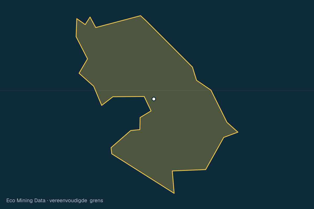 Statische kaart van Regentschap Kerinci, Jambi, met vereenvoudigde grens; vergunningen vooral steen & zand.