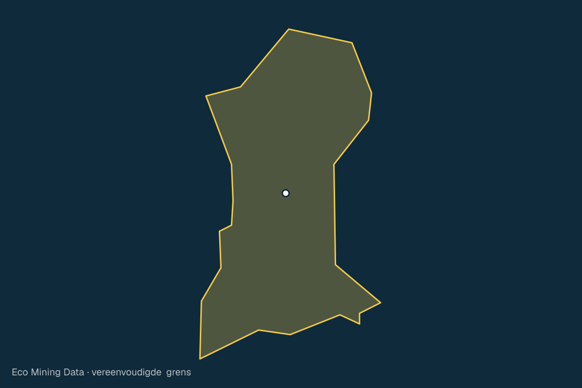 Statische kaart van Stad Batu, Jawa Timur, met vereenvoudigde grens.