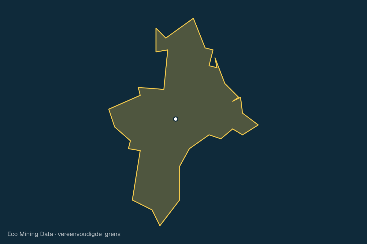 Statische kaart van Stad Cirebon, Jawa Barat, met vereenvoudigde grens.
