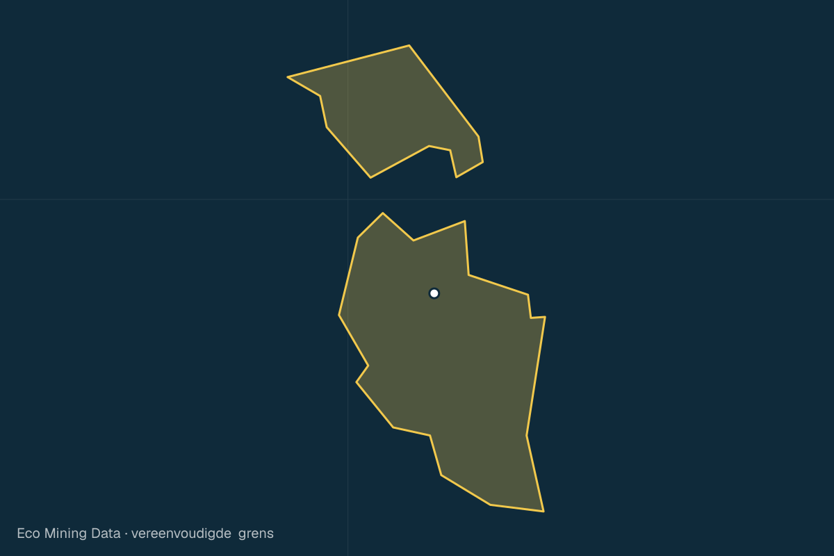 Statische kaart van Regentschap Luwu, Sulawesi Selatan, met vereenvoudigde grens; vergunningen vooral steen & zand, kuarsit.