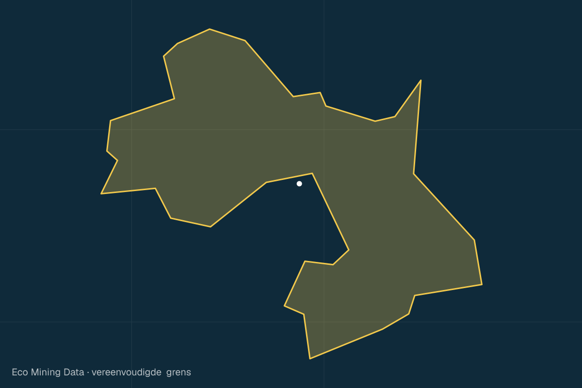 Statische kaart van Regentschap Mahakam Ulu, Kalimantan Timur, met vereenvoudigde grens; vergunningen vooral steenkool, goud.