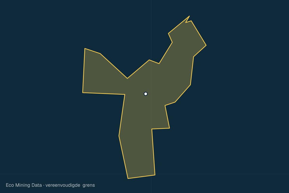 Statische kaart van Regentschap Manokwari Selatan, Papua Barat, met vereenvoudigde grens; vergunningen vooral antimon.