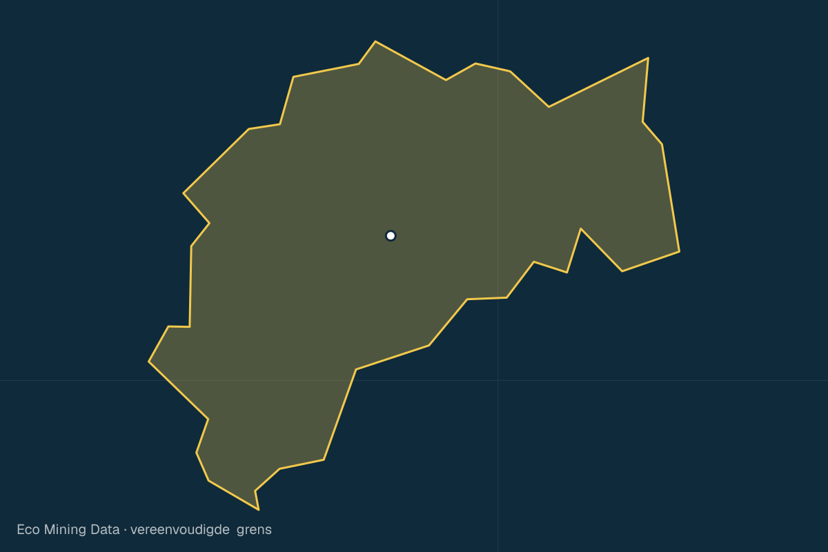 Statische kaart van Regentschap Melawi, Kalimantan Barat, met vereenvoudigde grens; vergunningen vooral steen & zand.