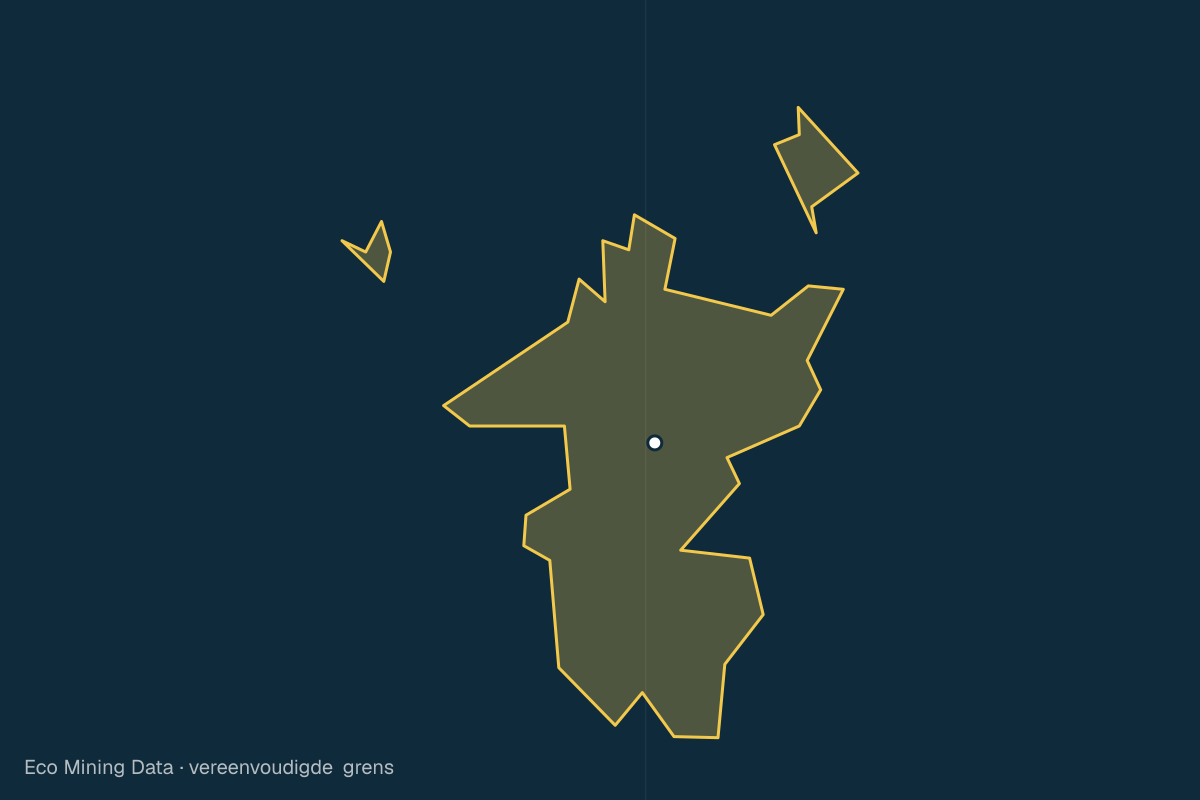 Statische kaart van Regentschap Minahasa Utara, Noord-Sulawesi, met vereenvoudigde grens; vergunningen vooral goud.