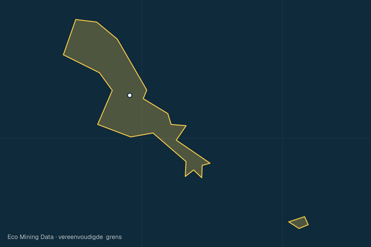 Statische kaart van Regentschap Morowali, Midden-Sulawesi, met vereenvoudigde grens; vergunningen vooral nikkel, kalksteen.