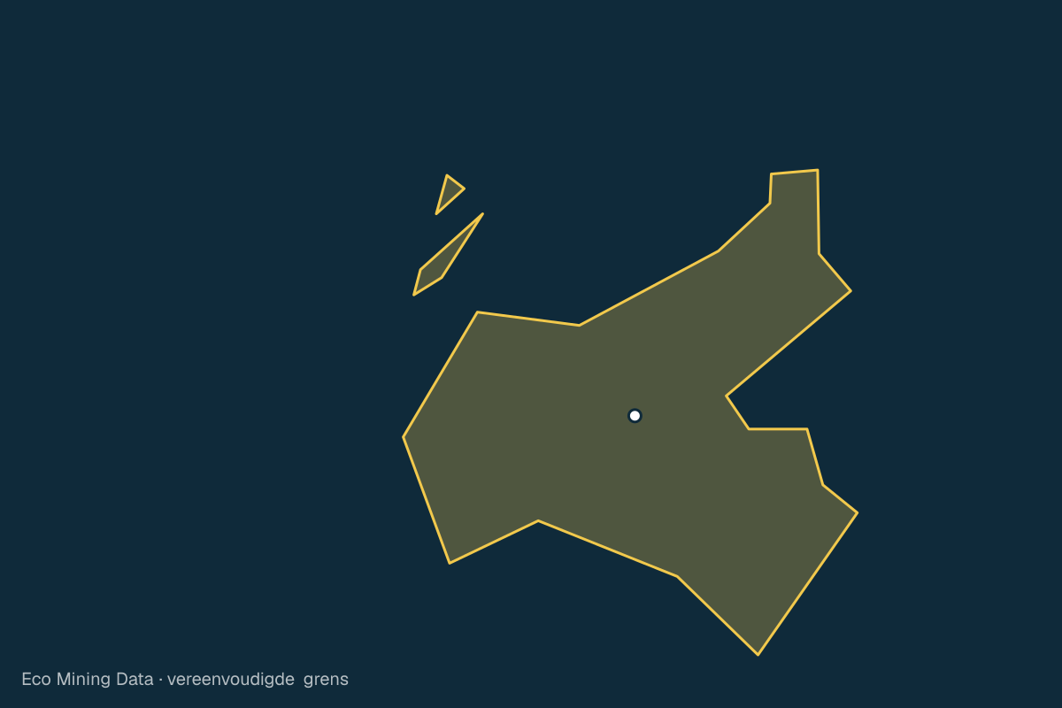 Statische kaart van Regentschap Muna Barat, Sulawesi Tenggara, met vereenvoudigde grens.