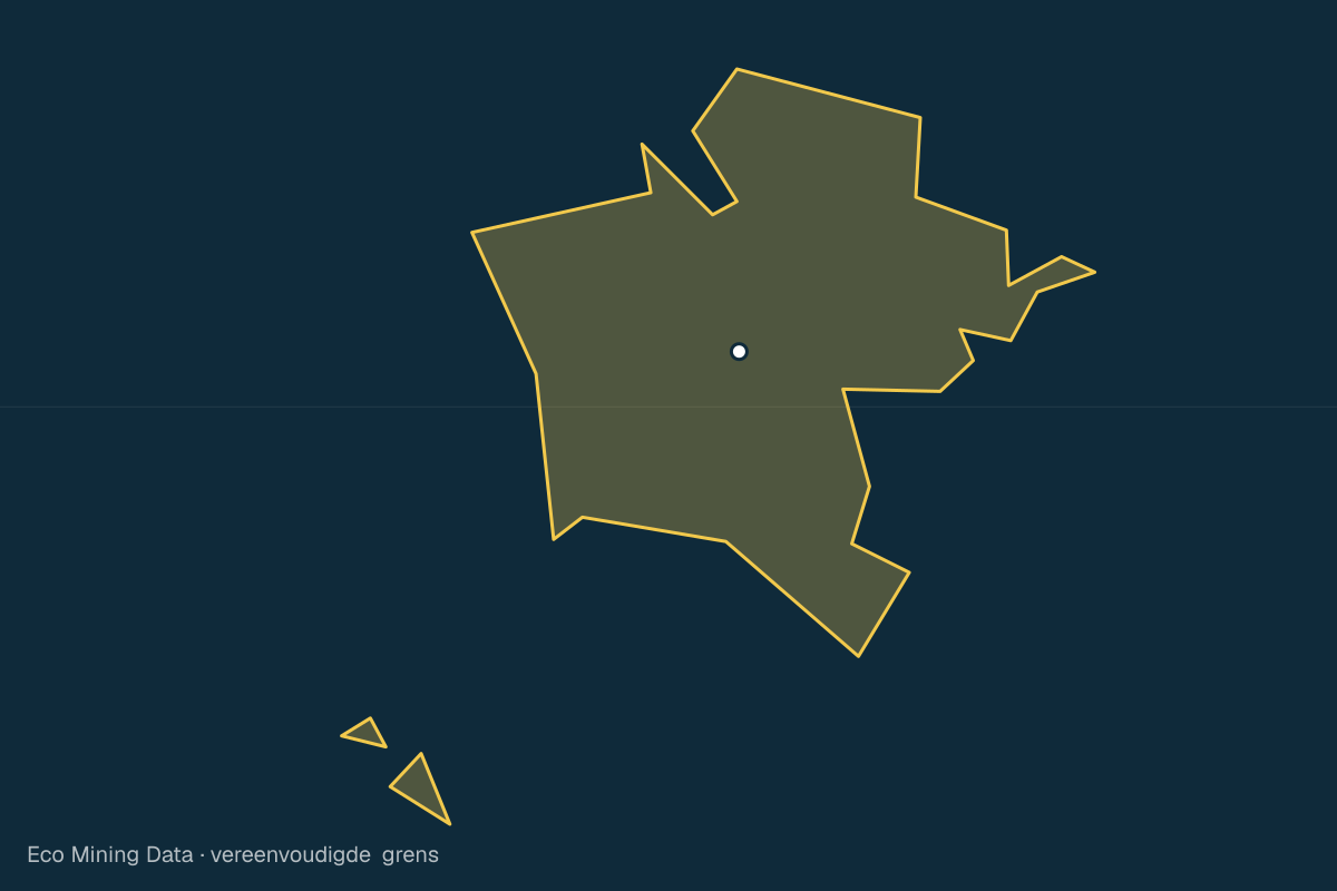 Statische kaart van Regentschap Nias Barat, Sumatera Utara, met vereenvoudigde grens.
