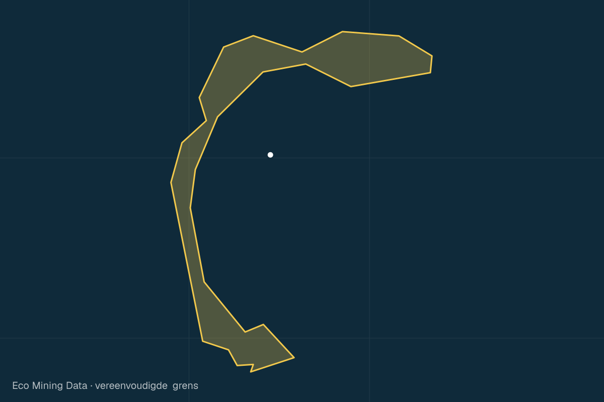 Statische kaart van Regentschap Parigi Moutong, Midden-Sulawesi, met vereenvoudigde grens; vergunningen vooral steen & zand, goud.