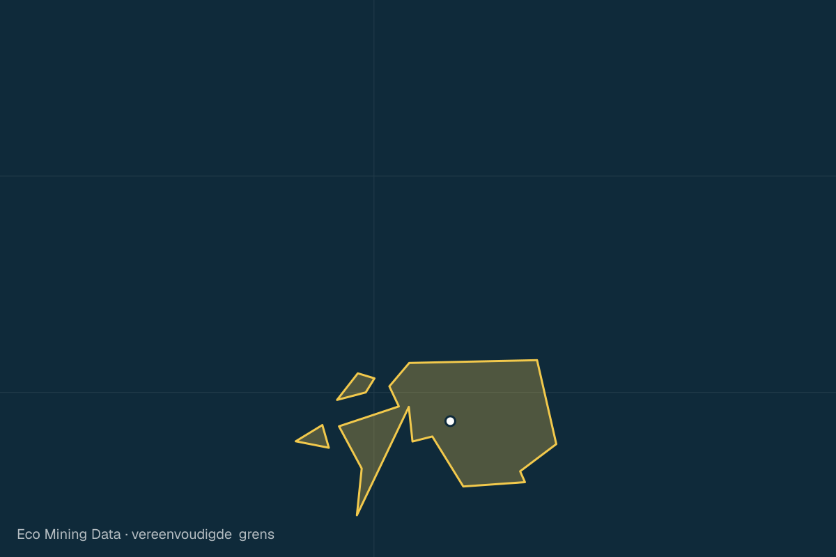 Statische kaart van Regentschap Seram Bagian Barat, Maluku, met vereenvoudigde grens; vergunningen vooral batu garnet, nikkel.